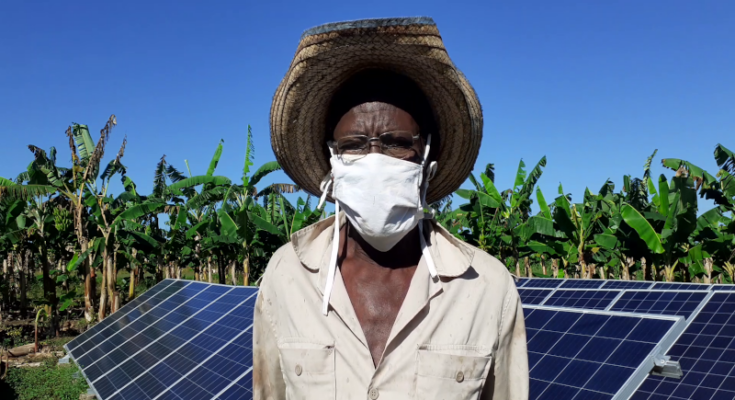 An outstanding farmer uses solar panels in food production 1 A farmer from Contramaestre uses solar panels in food production