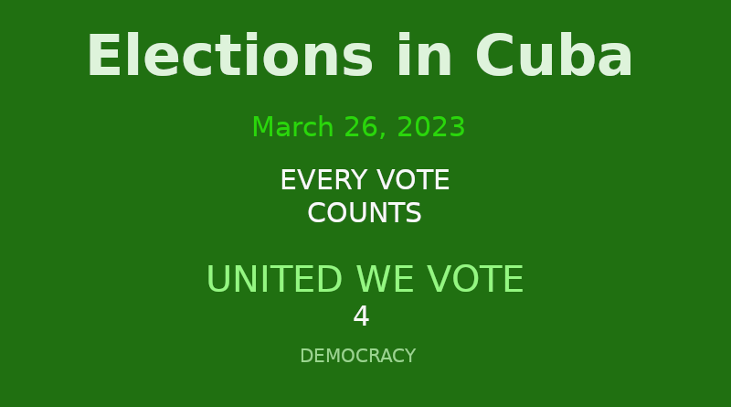 Democracy, the basis for the Cuban election system 6 Cuba votes united in the March 26th elections, 2023.