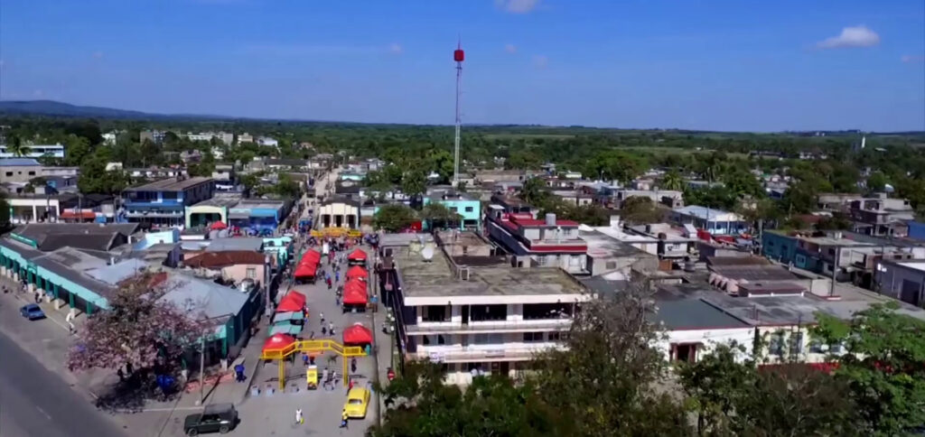Aerial view of the center of Contramaestre
