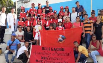 Contramaestre delegation to the 12th Provincial Assembly of the UJC Congress is flagged 1 Contramaestre delegation to the 12th Provincial Assembly of the UJC Congress is flagged