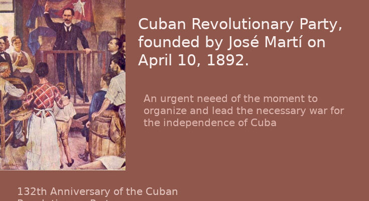 Genesis of the Cuban Revolutionary Party 1 Cuban Revolutionary Party founded by José Martí on April 10, 1892.