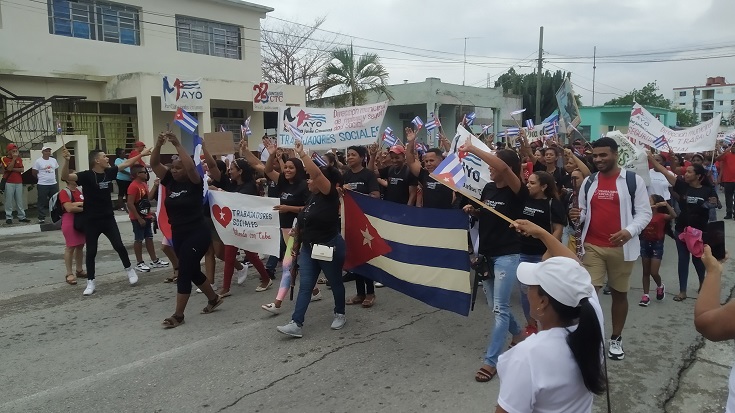 Jubilation and enthusiasm at the May Day parade in Contramaestre 9 May Day in Contramaestre, Cuba