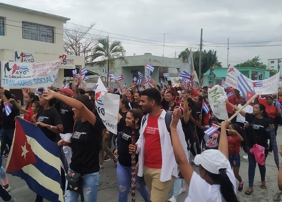 Jubilation and enthusiasm at the May Day parade in Contramaestre 2 May Day in Contramaestre, Cuba