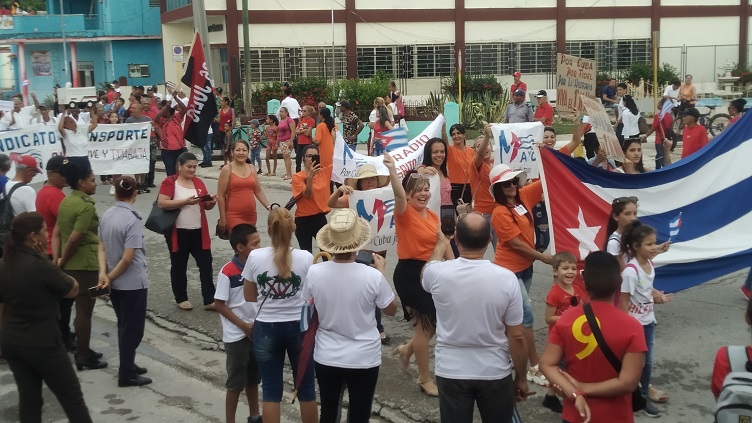Jubilation and enthusiasm at the May Day parade in Contramaestre 8 May Day in Contramaestre, Cuba