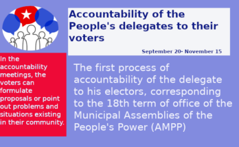 Delegates in Contramaestre began accountability to their voters 3 The delegate's rendering of account to his electors began in Contramaestre