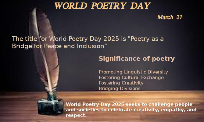 Poetry, universal language 1 World Poetry Day