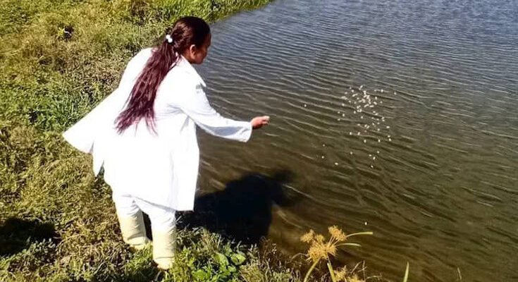 Mariela, challenge-loving acuiculturist 1 Mariela, owner of the fresh waters.