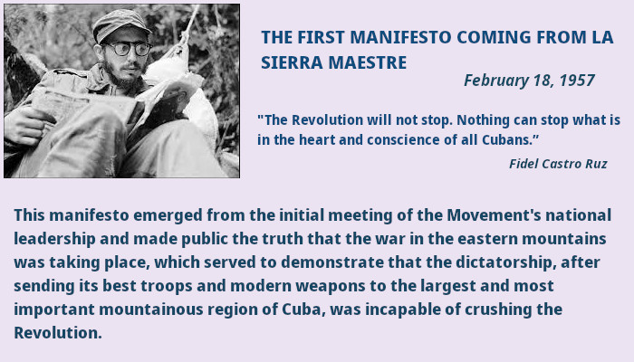 Fidel Castro’s First Programmatic Document from the Sierra Maestra 1 Manifesto from La Sierra Maestra