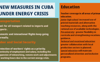 New measures in Cuba under energy crisis caused by the US blocking the supply of fuel to the island.