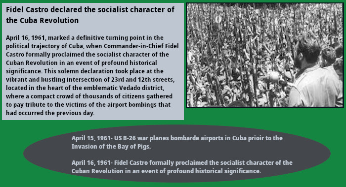 Fidel Castro declared the socialist character of the Cuba Revolution 1 Fidel Castro declared the socialist character of the Cuba Revolution