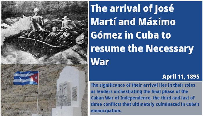The arrival of José Martí and Máximo Gómez, back to Cuba to resume the war 1 The arrival of José Martí and Máximo Gómez in Cuba to resume the Necessary War