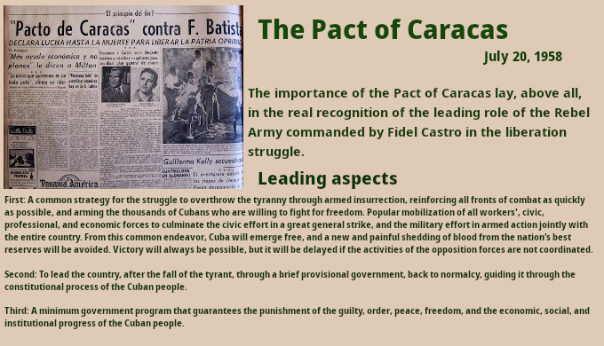 The Pact of Caracas: A milestone in the Struggle for Cuba's freedom 1 Caracas Pact, July 20, 1958
