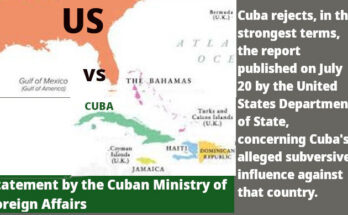 Statement from the Cuban Ministry of Foreign Affairs