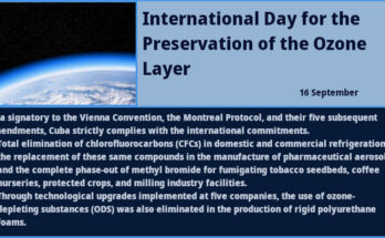 Cuba celebrates the International Day for the Preservation of the Ozone Layer