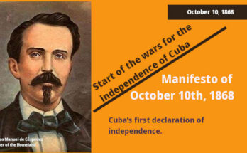 Manifesto of October 10, 1868, Cuba's First Declaration of Independence