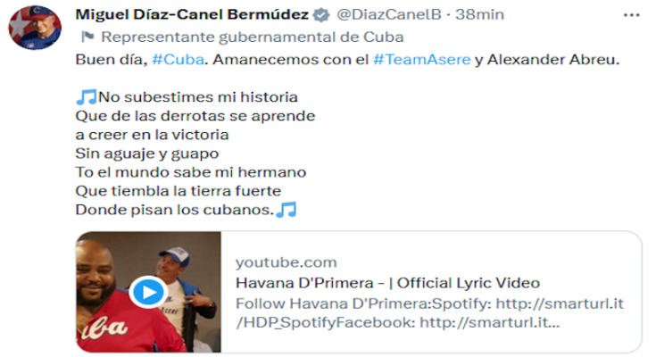 Presidente de Cuba celebra canción al equipo de béisbol 1 Presidente de Cuba celebra canción al equipo de béisbol