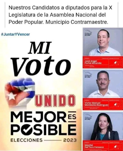 Contramaestre vota por la Patria y la Revolución 2 candidatos elecciones contramaestre 2