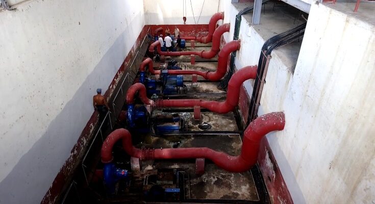Trabajos de reparación a estación de bombeo para Laguna Blanca