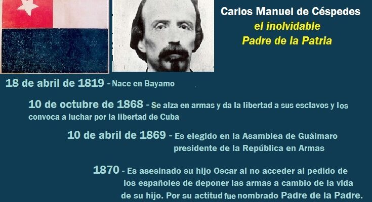 Carlos Manuel de Céspedes, el inmortal Padre de la Patria