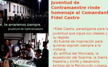 Lideran jóvenes en Contramaestre homenaje al Comandante Fidel Castro