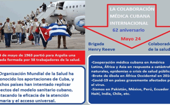 Colaboración médica cubana, 62 aniversario.